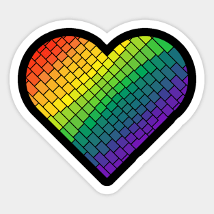 Tiled Rainbow Gay Pride Heart Sticker